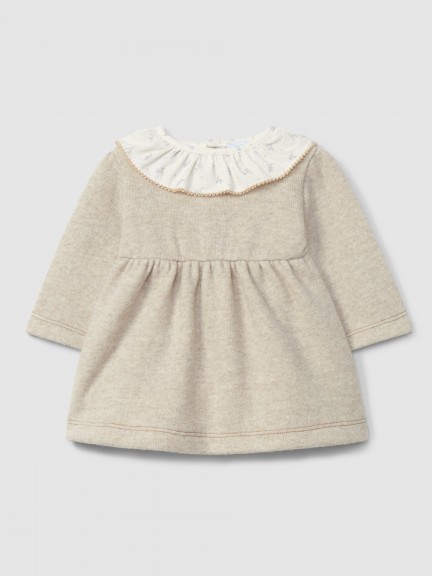 Dress with print ruffled collar Dress with print ruffled collar