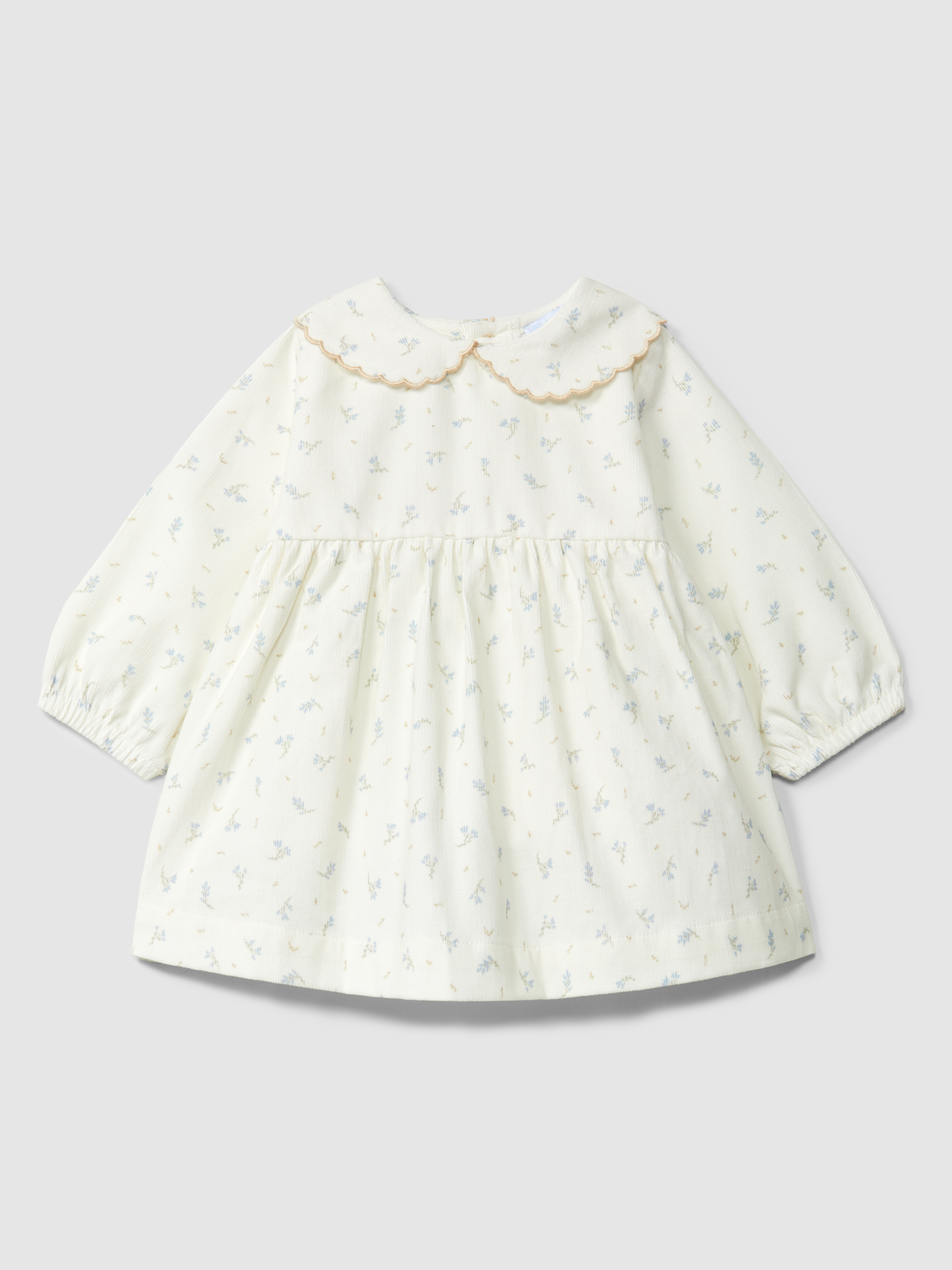 Vestido de flores en pana