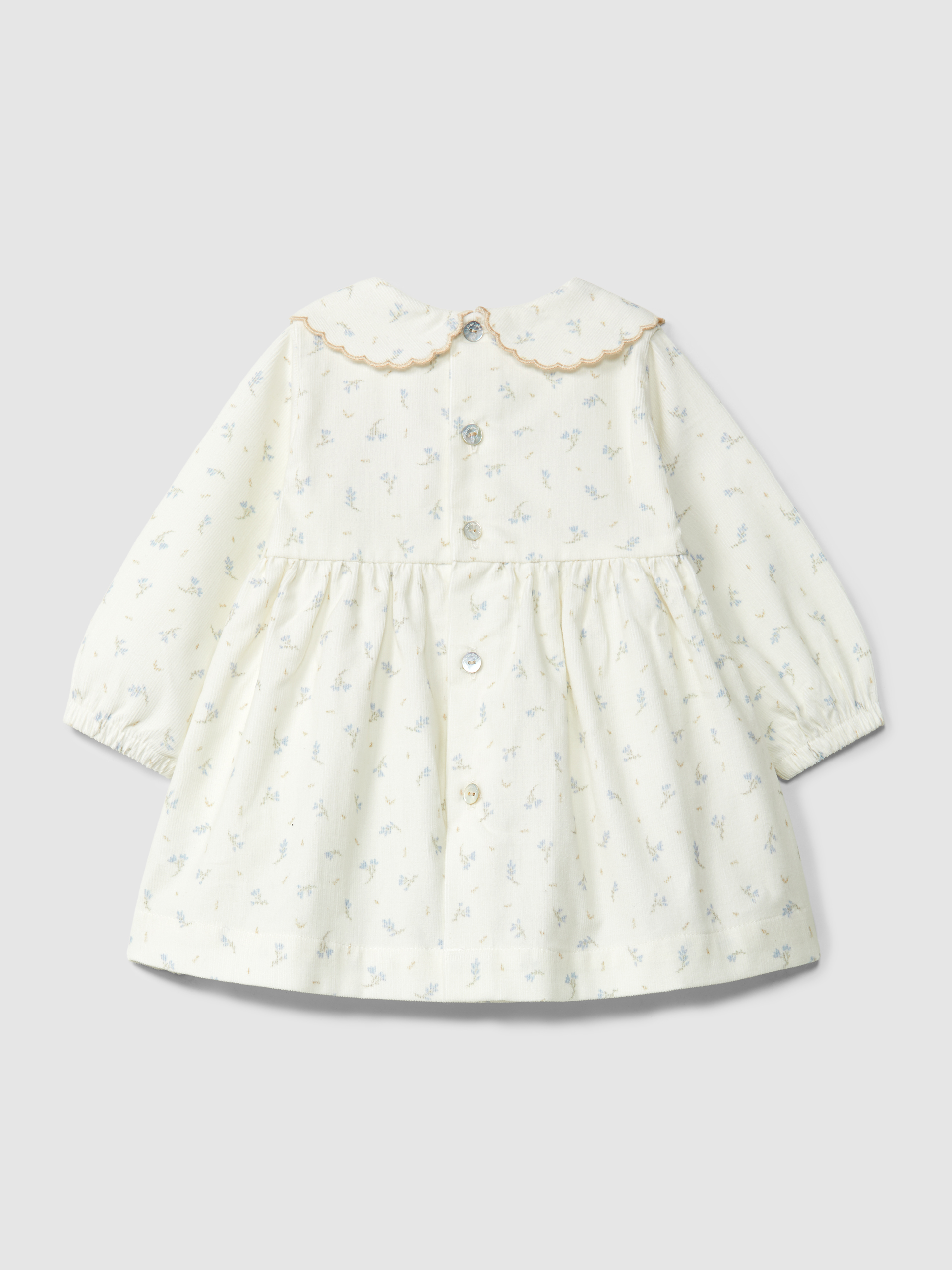 Vestido de flores en pana