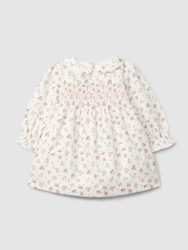 Robe fleurie avec smocks Robe fleurie avec smocks