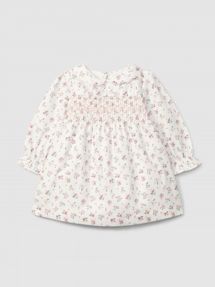 Robe fleurie avec smocks Robe fleurie avec smocks