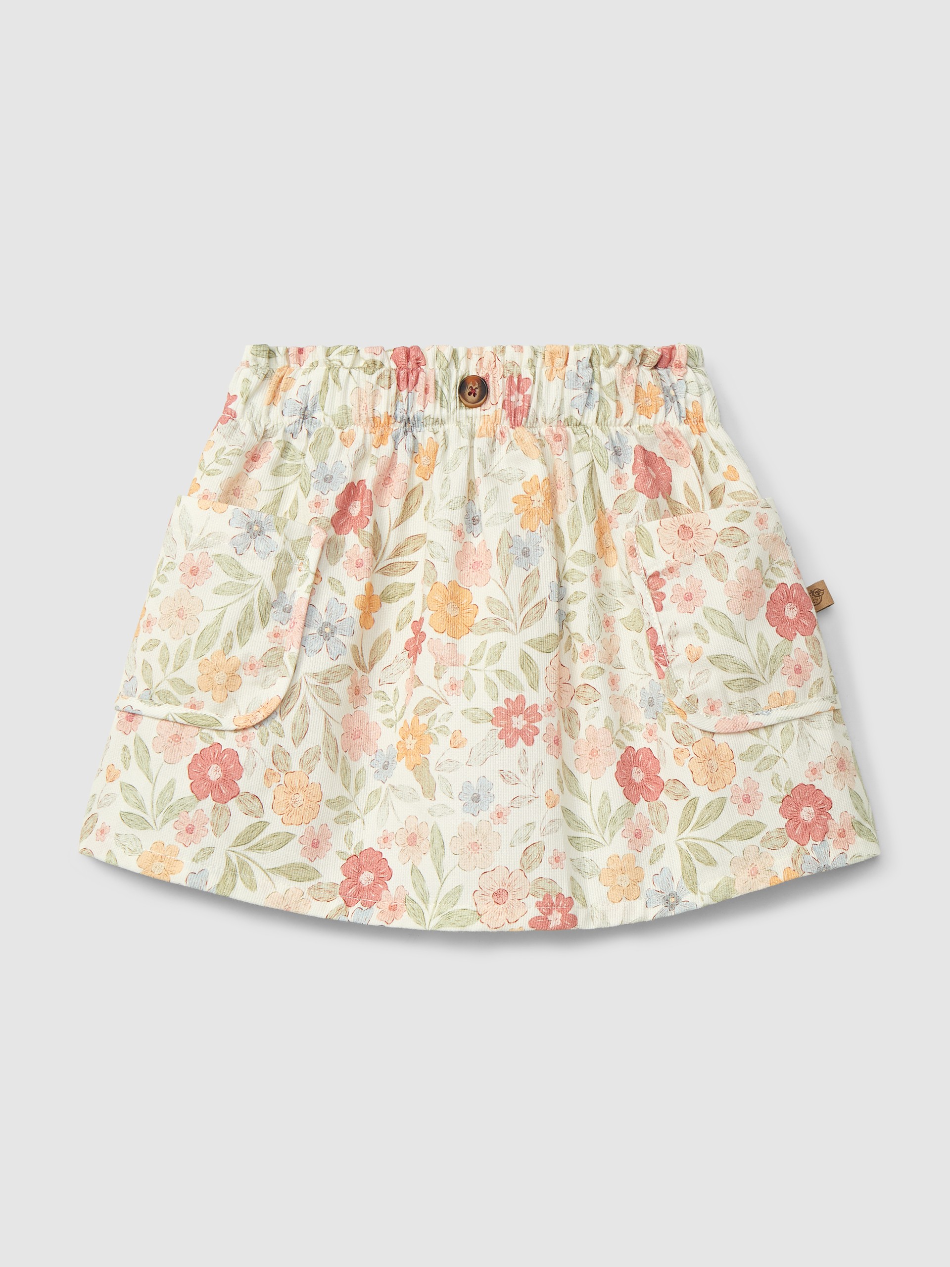 Print skirt with pockets