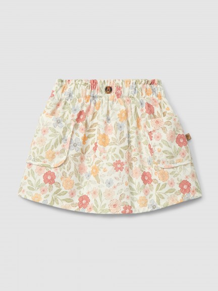 Falda estampada con bolsillos