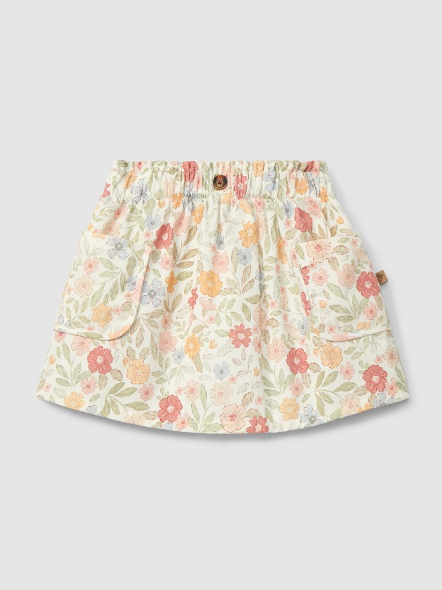 Print skirt with pockets Print skirt with pockets