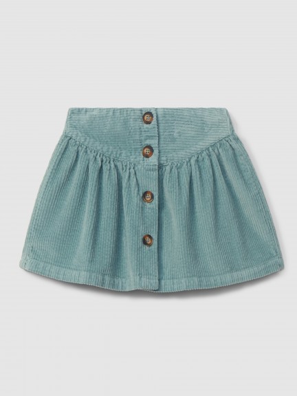 Pull-up corduroy skirt