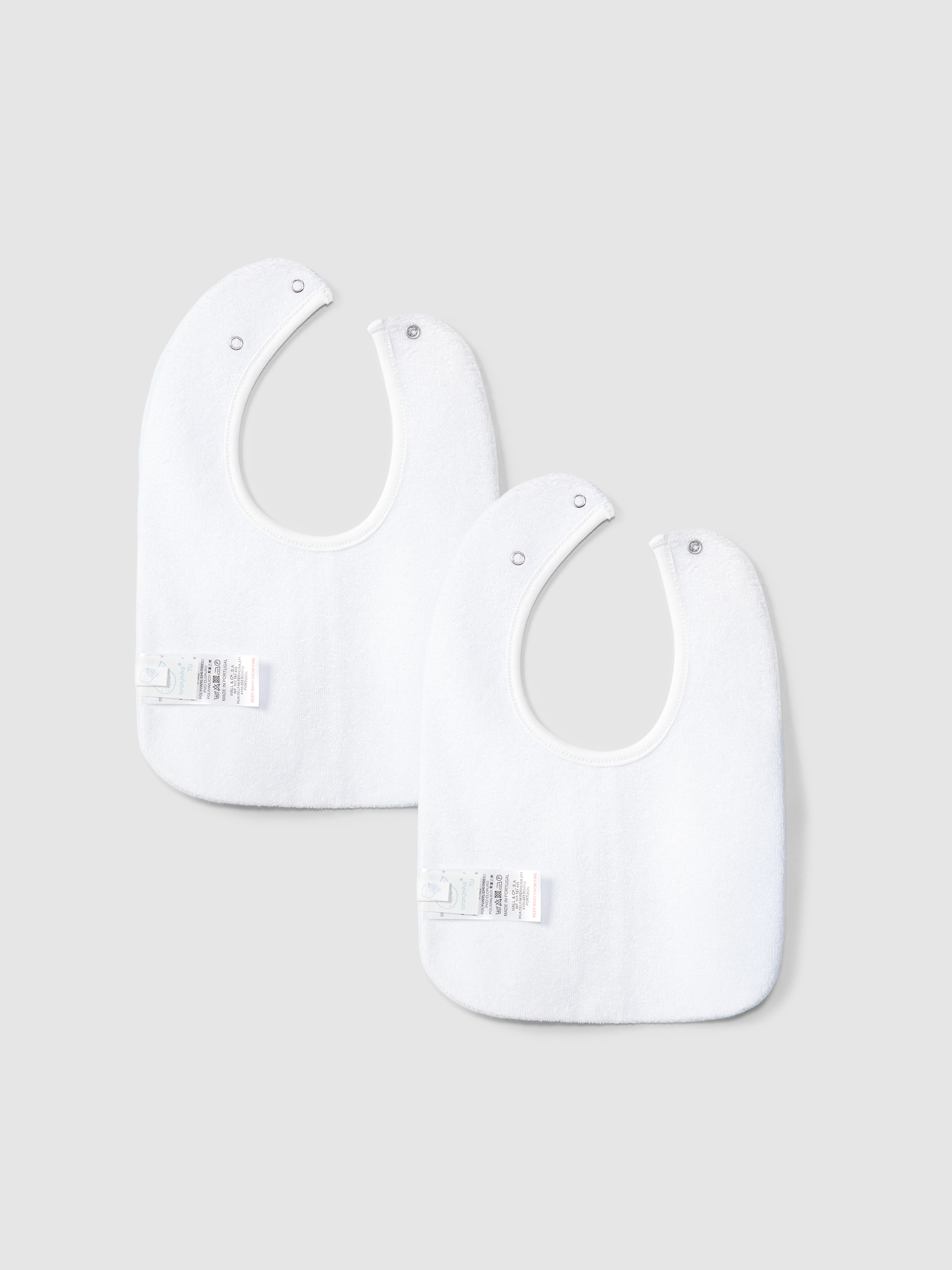 Pack de duas babetes com detalhe em ponto cruz