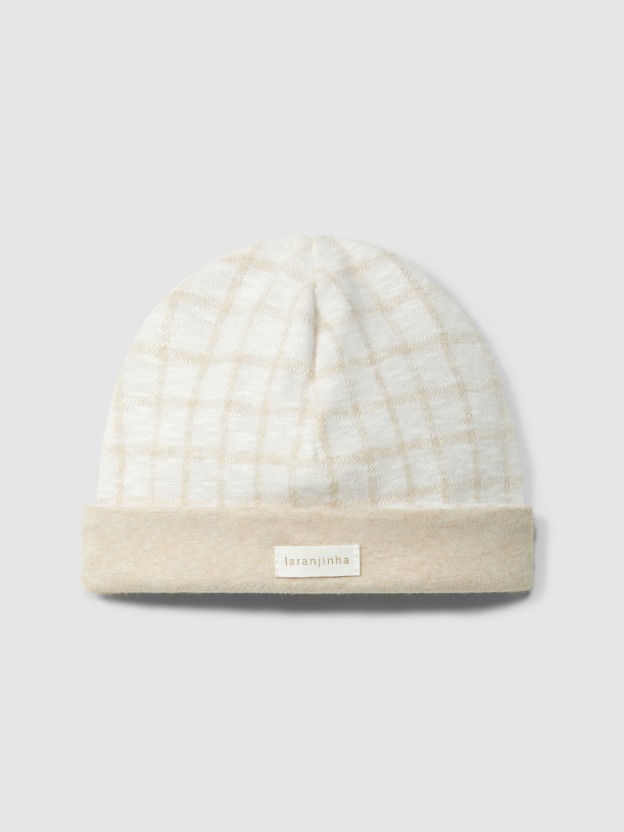 Gorro en punto jacquard de algod�n.