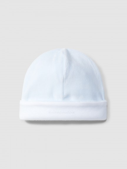 Bonnet en velours avec détail en point de croix Bonnet en velours avec détail en point de croix