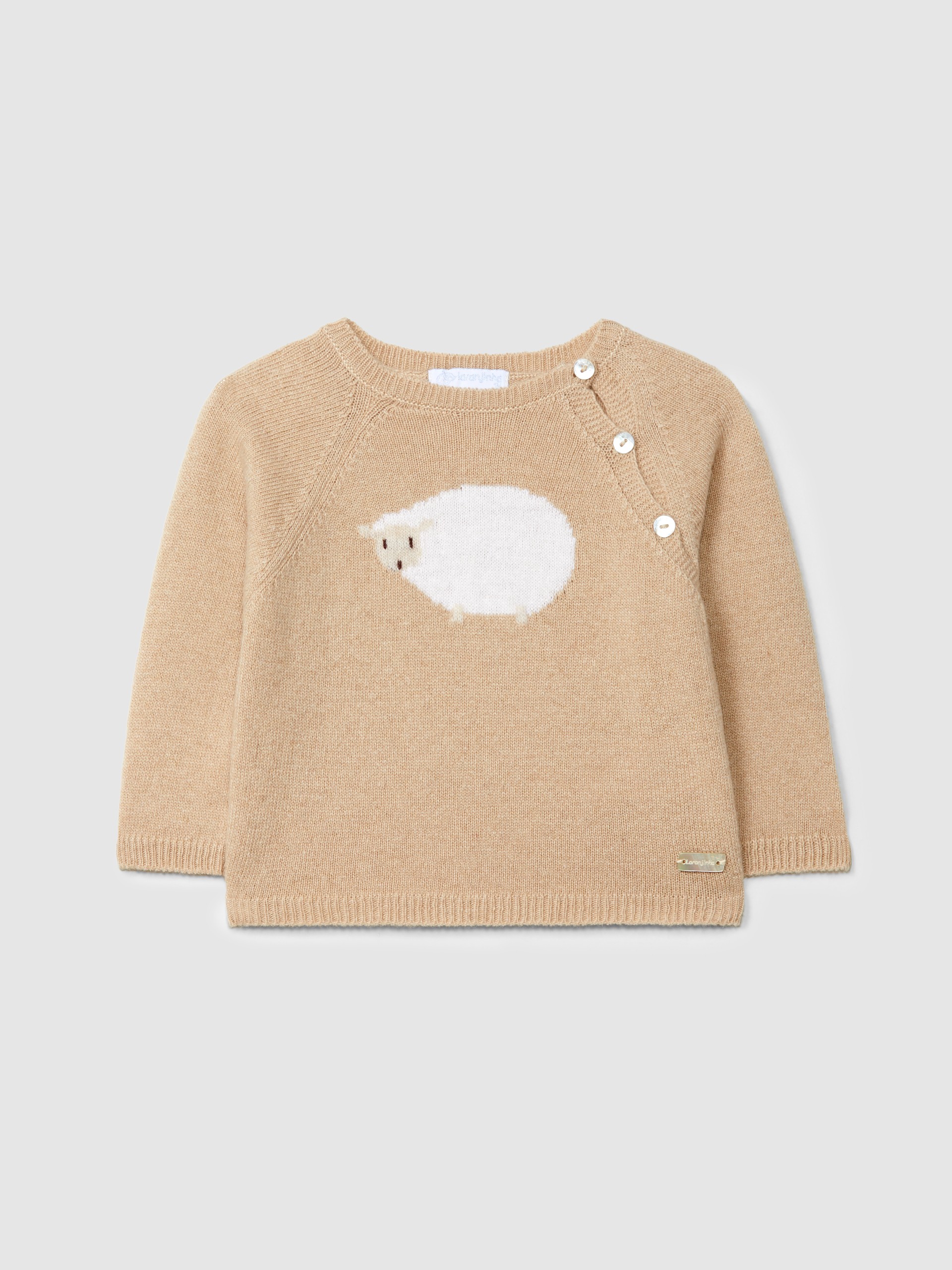 Knitted jumper with intarsia figure