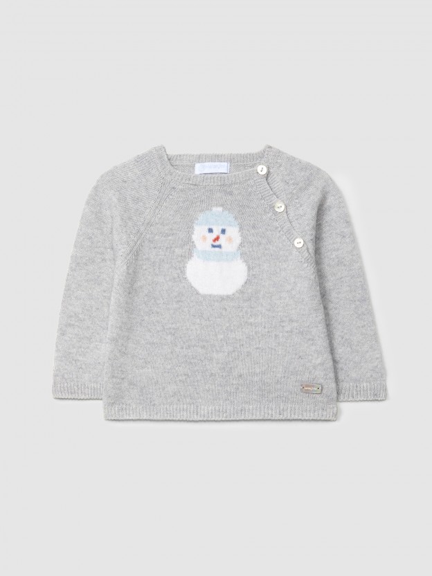 Knitted jumper with intarsia figure Knitted jumper with intarsia figure