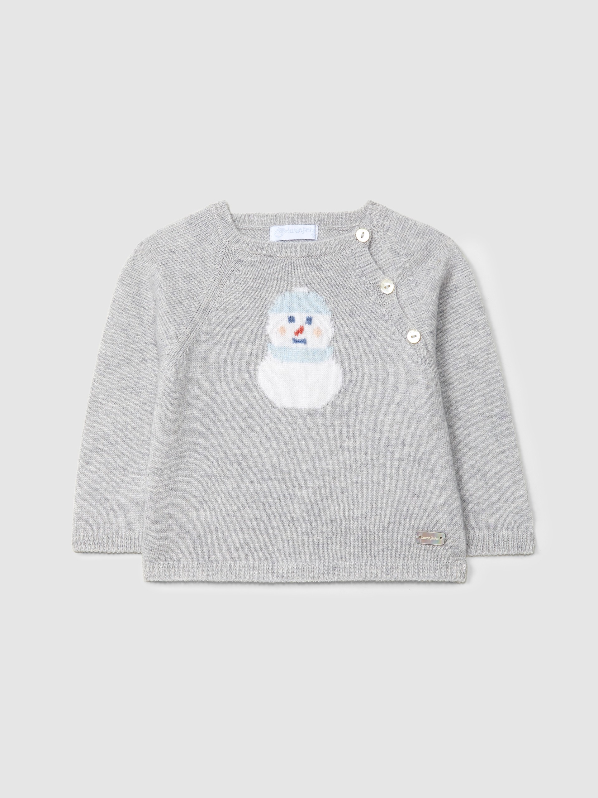 Knitted jumper with intarsia figure