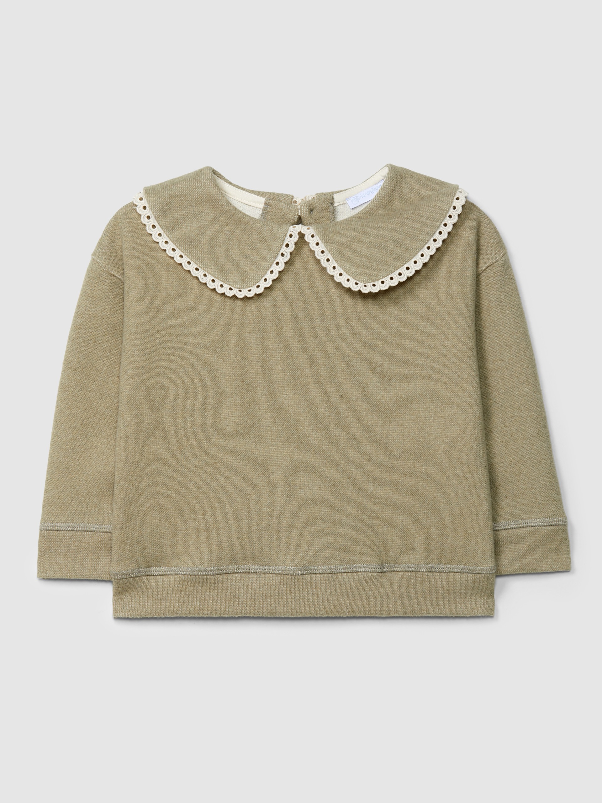 Sweatshirt in double-layered jersey with lace detail