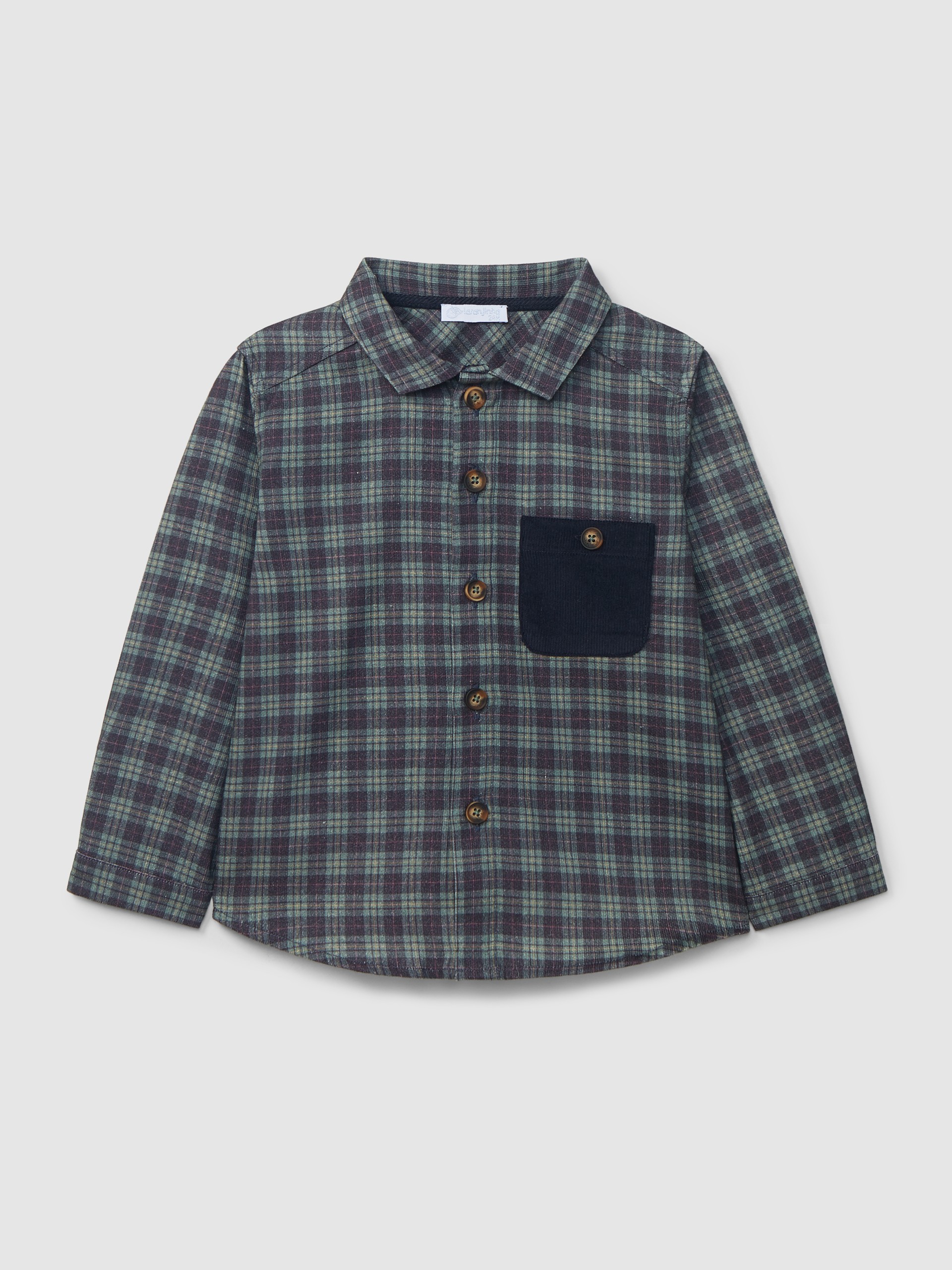 Camisa xadrez com bolso em bombazine