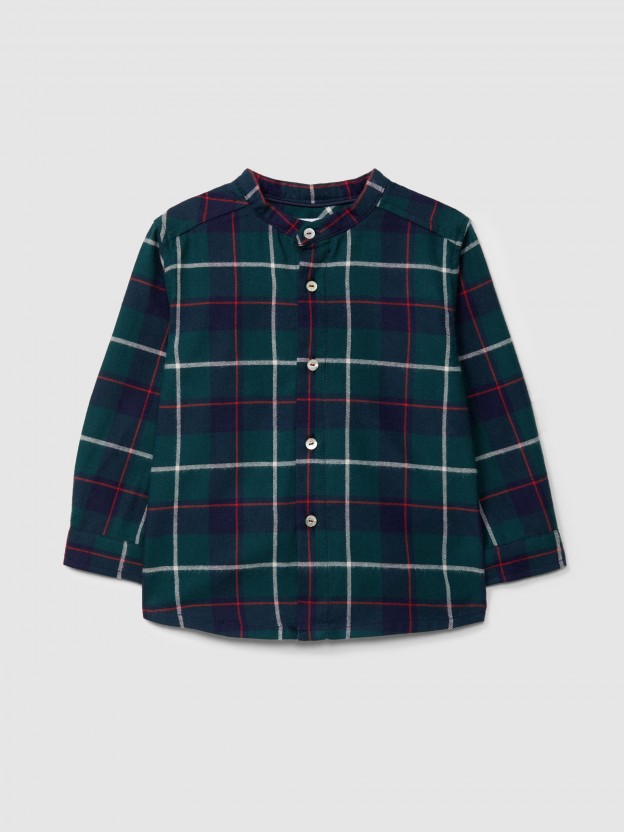 Camisa xadrez gola mao Camisa xadrez gola mao