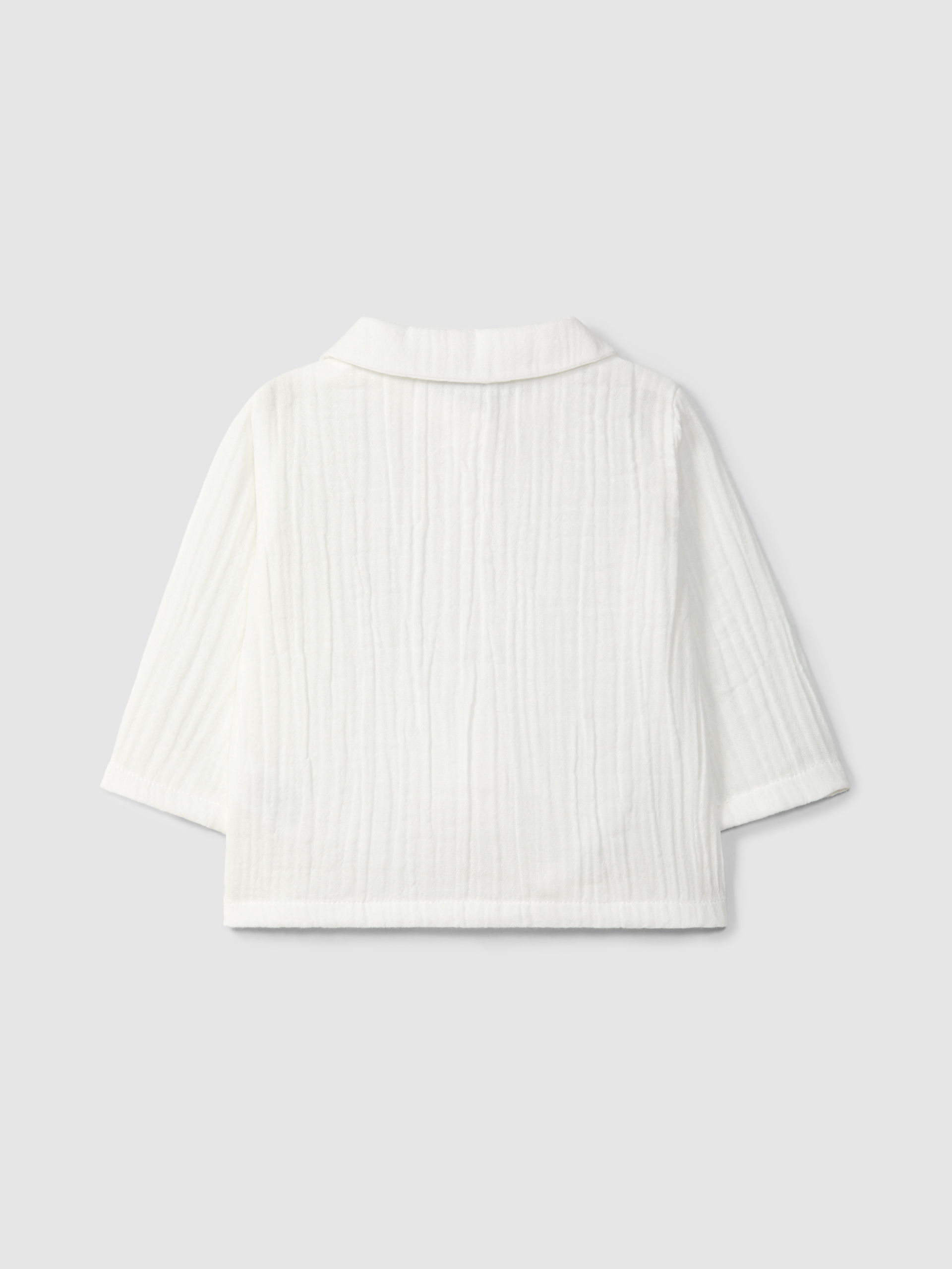 Blusa em gaze com gola redonda