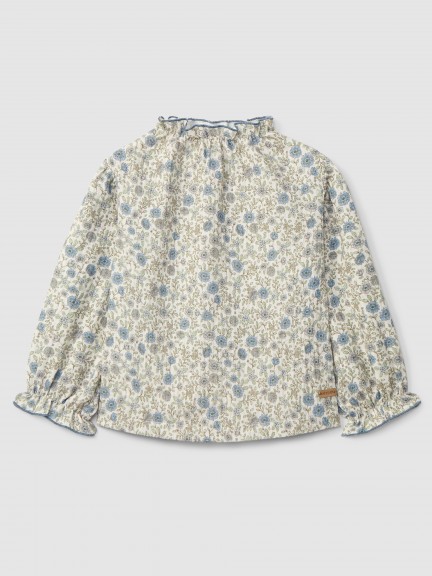 Blouse flowers with ruffled detail Blouse flowers with ruffled detail