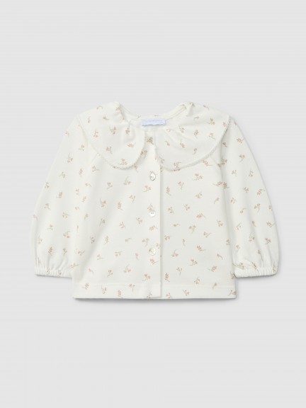 Piqué longsleeve with ruffled collar Piqué longsleeve with ruffled collar