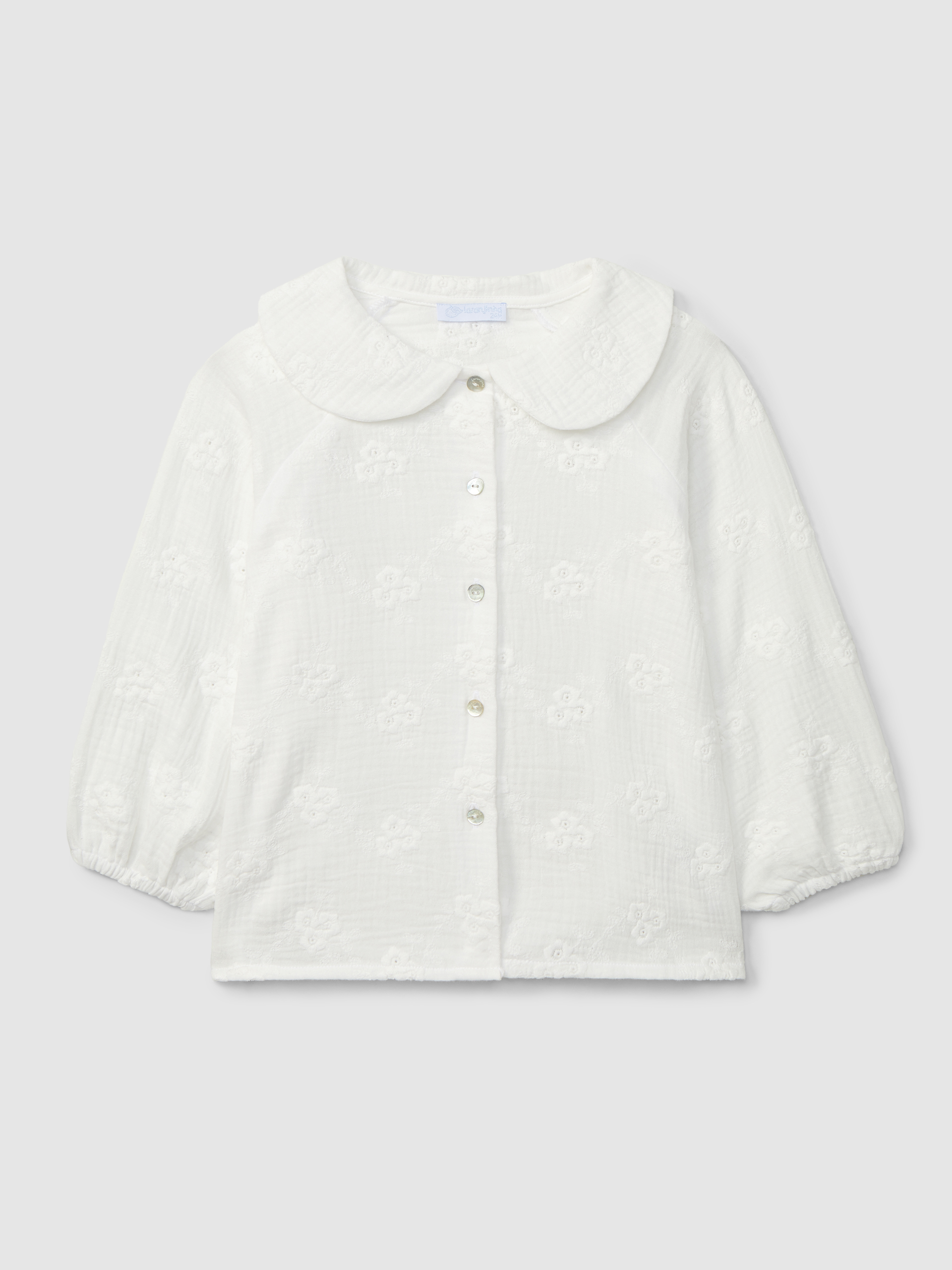 Blusa em gaze bordado floral