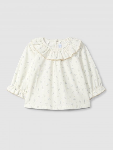 Floral blouse in corduroy