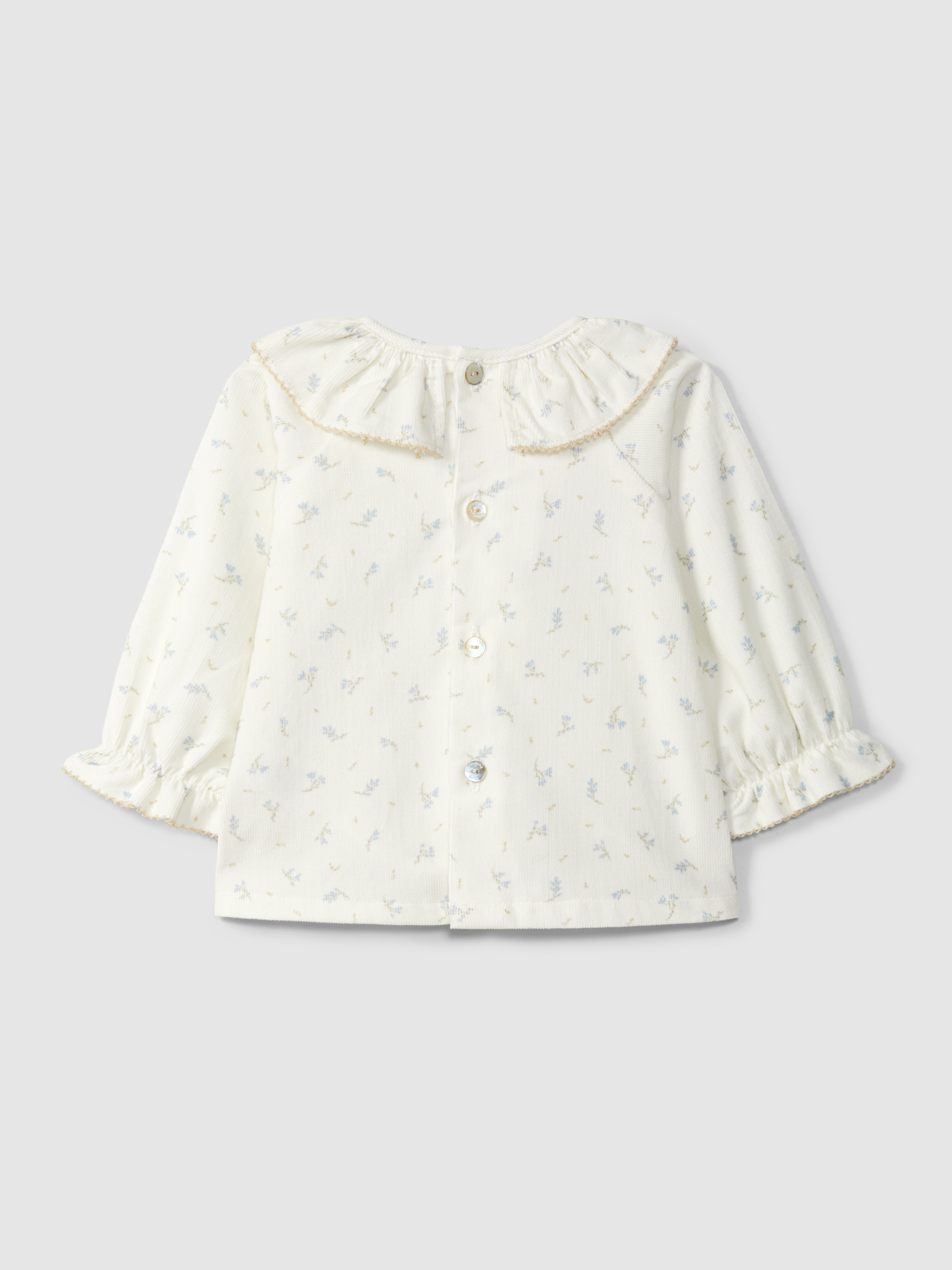 Blouse à fleurs en velours côtelé