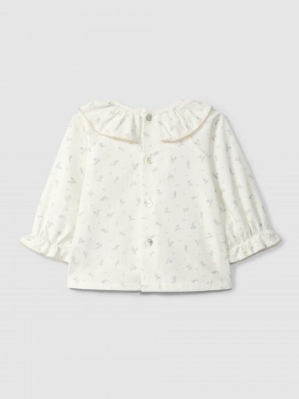 Blusa de flores em bombazine Blusa de flores em bombazine