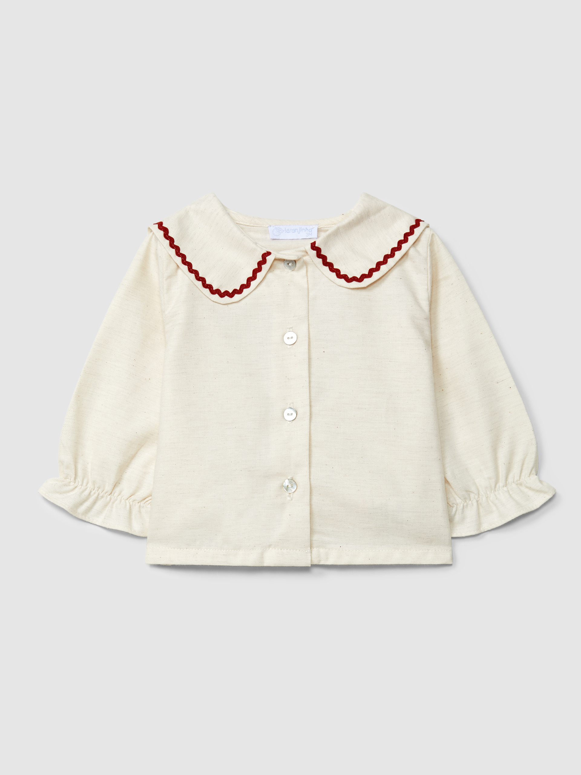 Blouse with rickrack detail in contrast colour
