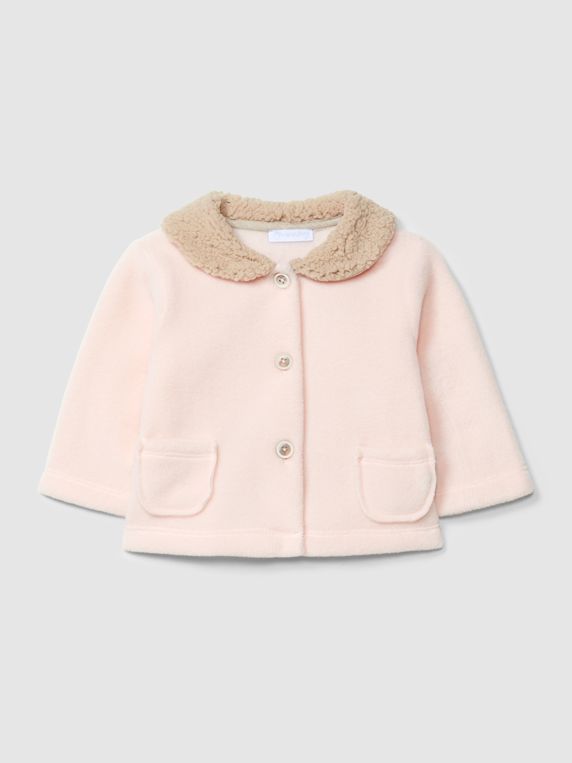Fleece jacket with fur collar