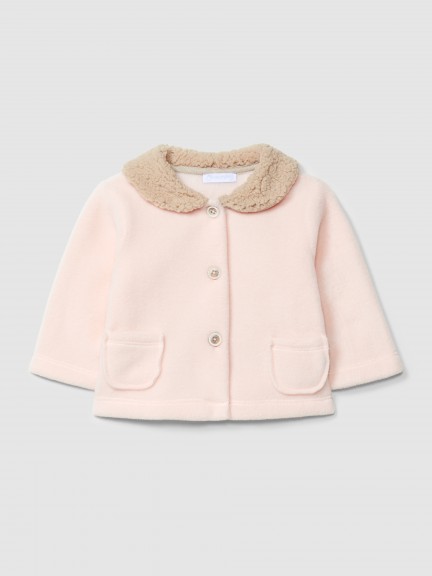 Fleece jacket with fur collar