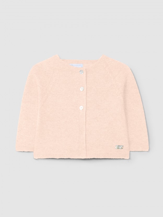 Knitted cardigan with cable-knit detail