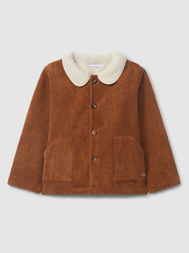Veste en velours côtelé à fourrure Veste en velours côtelé à fourrure
