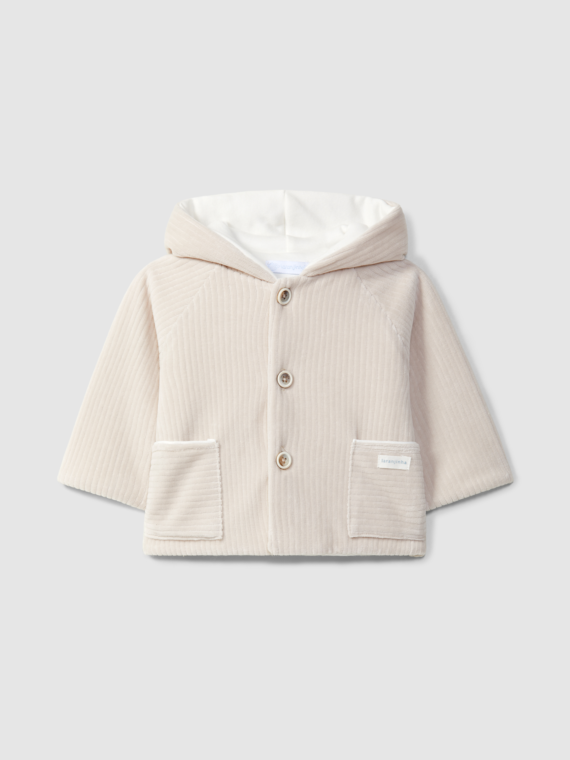 Ribbed velvet hooded jacket