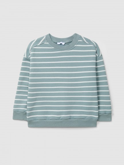 Sweatshirt em felpa de riscas Sweatshirt em felpa de riscas