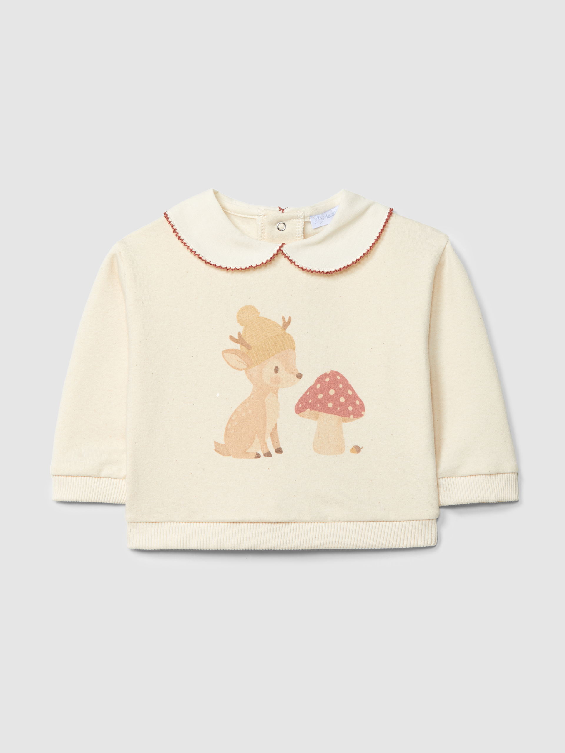 Sudadera de ciervo y champiñón con cuello