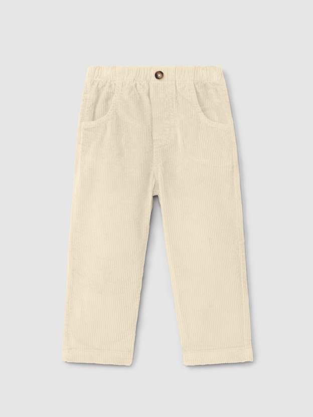 Pull-up corduroy pants with four pockets Pull-up corduroy pants with four pockets