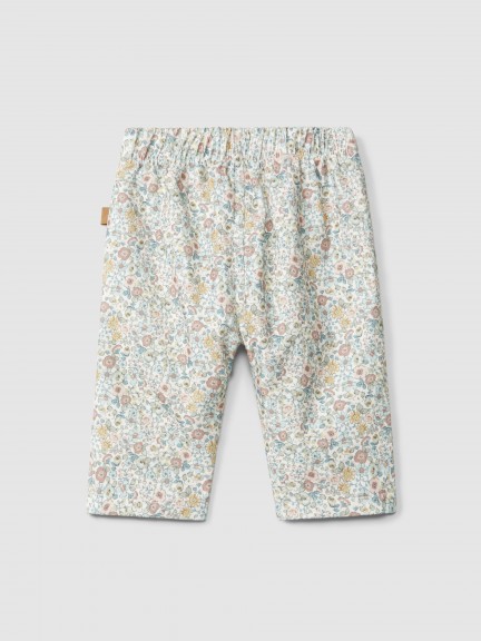 Pantalón pull-up en pana estampada Pantalón pull-up en pana estampada