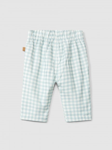 Pantalón pull-up en pana estampada Pantalón pull-up en pana estampada