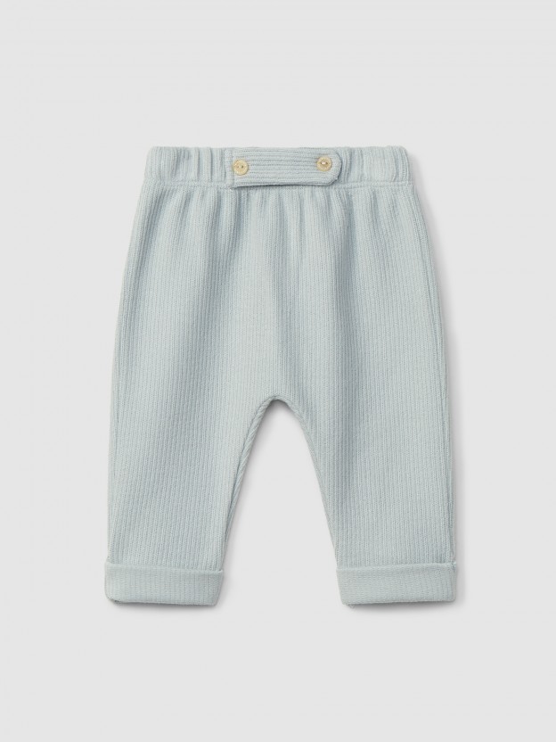 Pull-up pants in organic cotton
