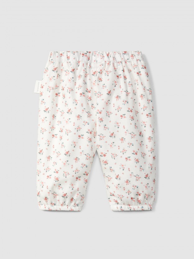 Pantalon pull-up en tissu imprim�
