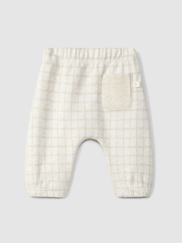 Pantalones pull-up en punto jacquard