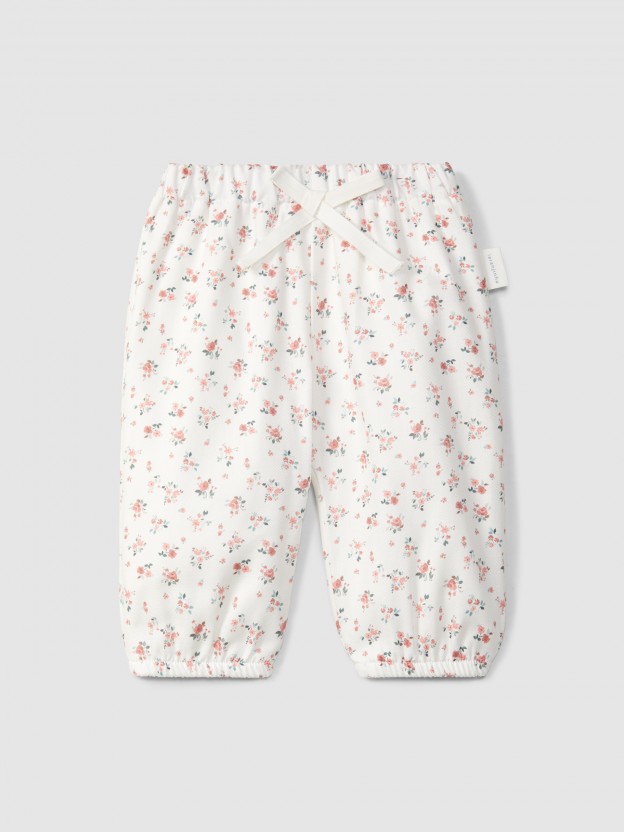 Pantalon pull-up en tissu imprim�