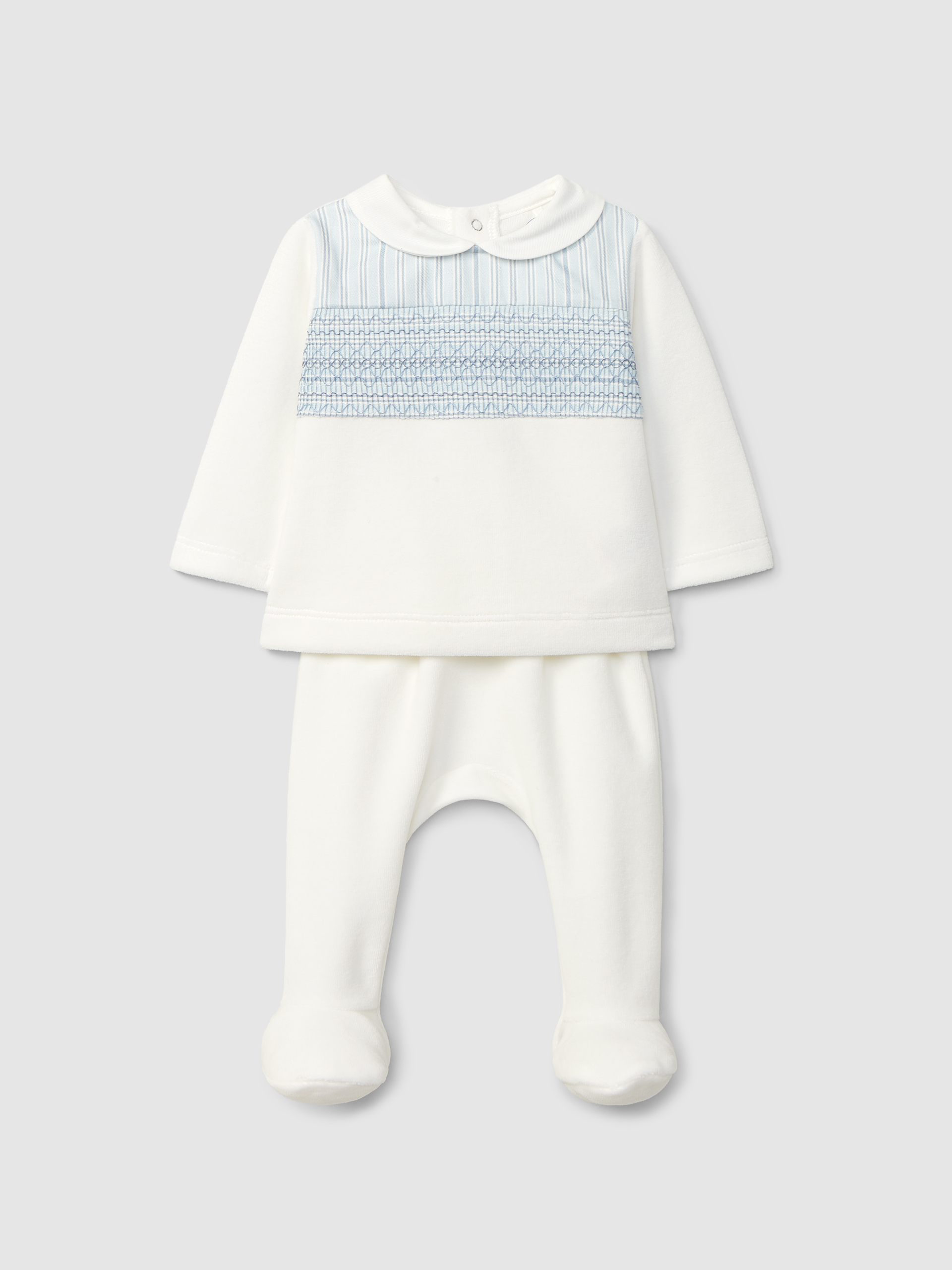 Fato de duas peças detalhe de smocks