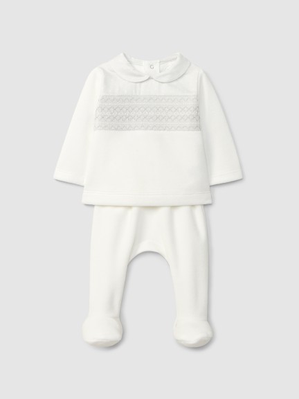 Vestido de dos piezas con detalle de smocks