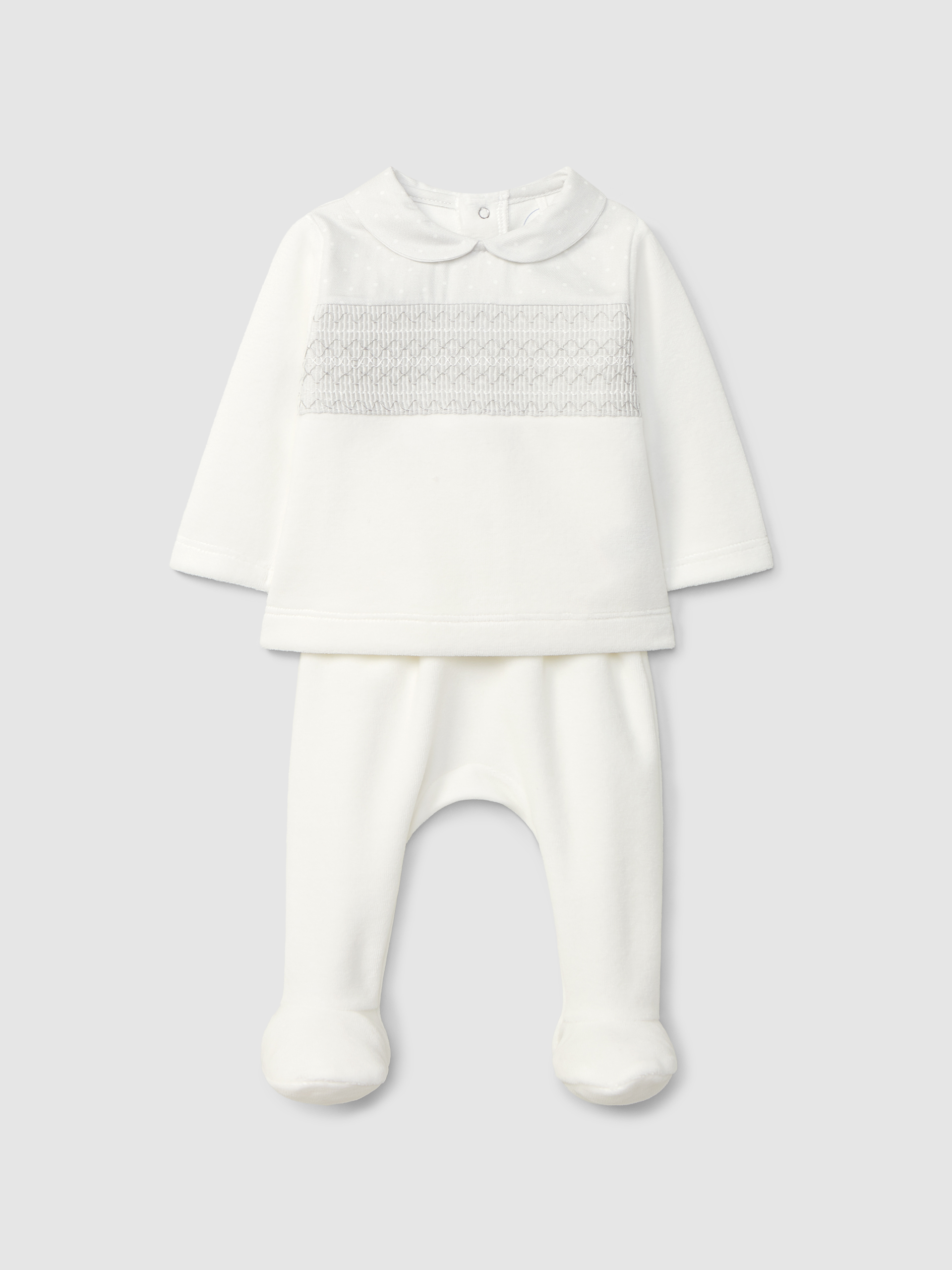 Two-piece set smocking detail