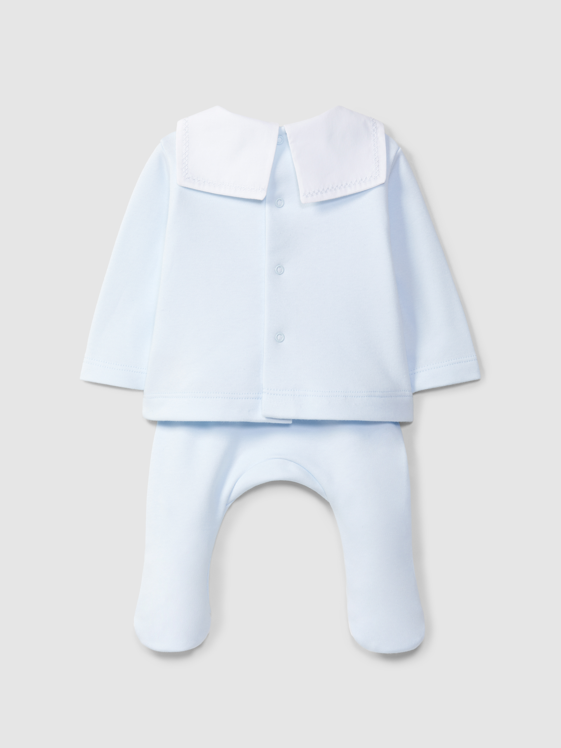 Ensemble composé de deux pièces col marin avec broderie point de croix