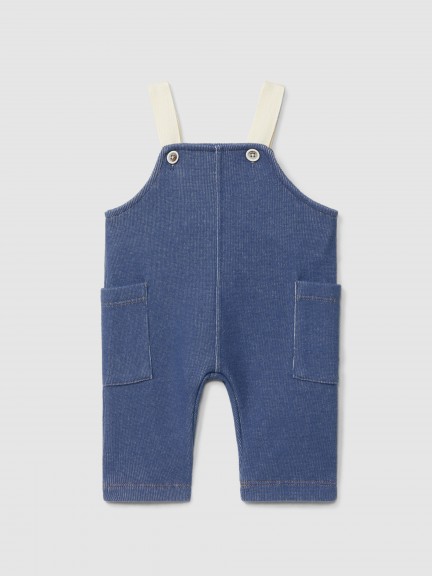 Dungarees in double-layered jersey with pockets