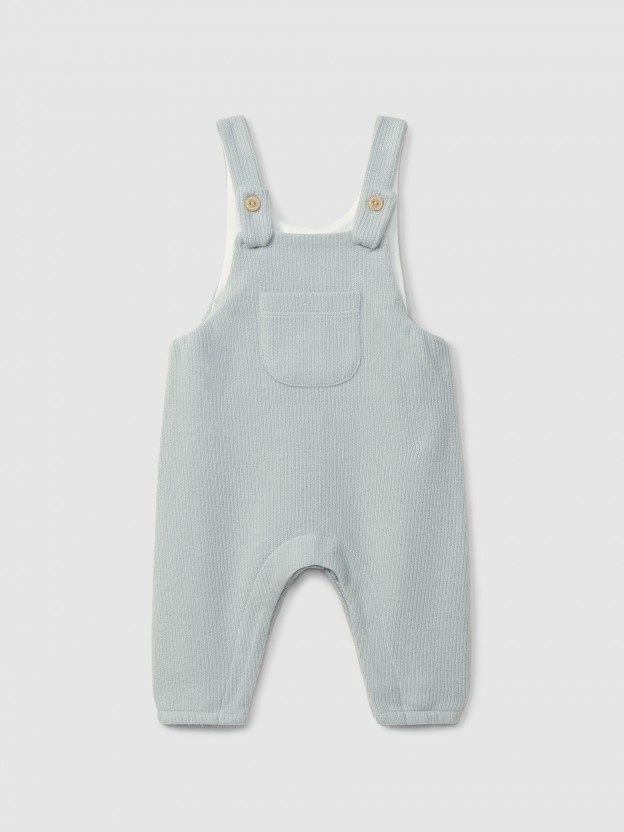 Dungarees in organic cotton with pocket Dungarees in organic cotton with pocket