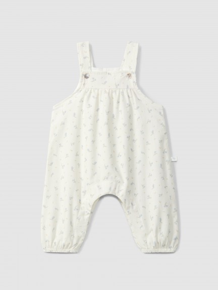 Salopette � fleurs en velours c�tel�