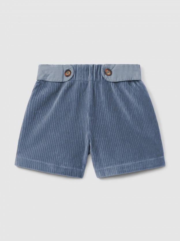 Bermudas pull-up tejido tipo pana Bermudas pull-up tejido tipo pana