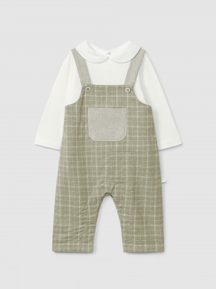 Two-in-one check and micro-vichy romper