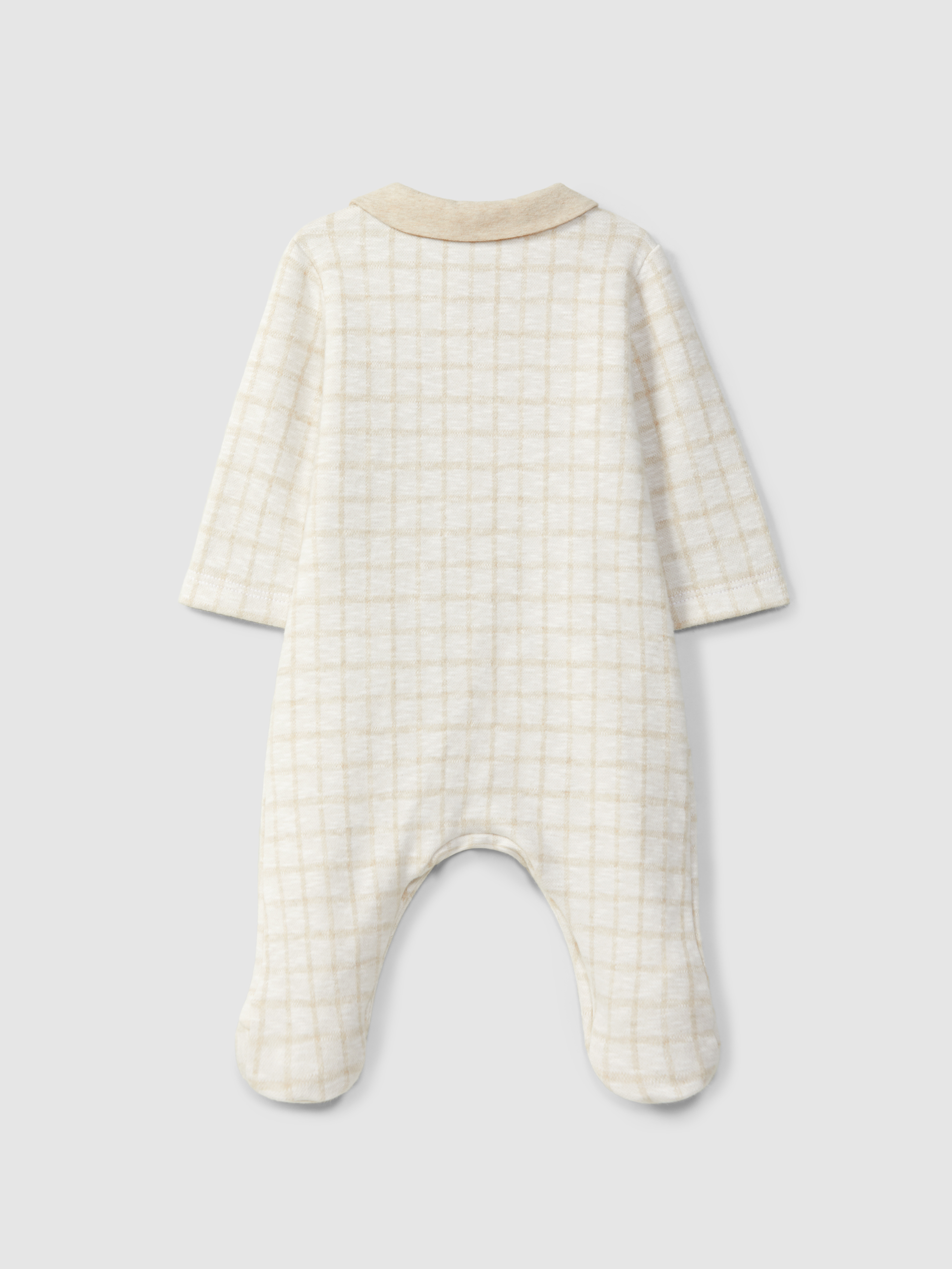 Mono de bebé en punto jacquard con cuello redondo